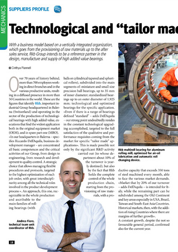 Technological and tailor-made rolling bearings