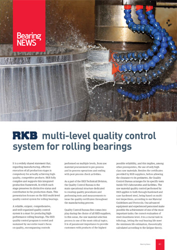 Multi-level quality control system for rolling bearings