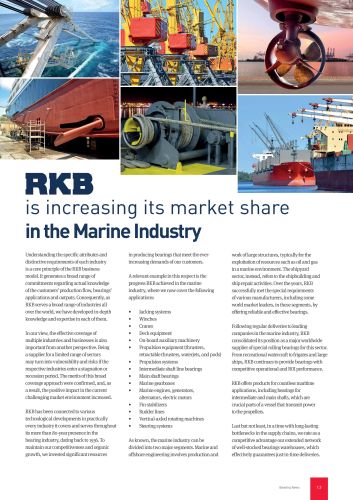 RKB is increasing its market share in the Marine Industry