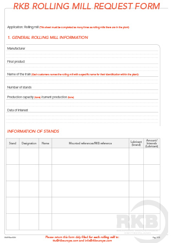 Rolling Mill Request Form