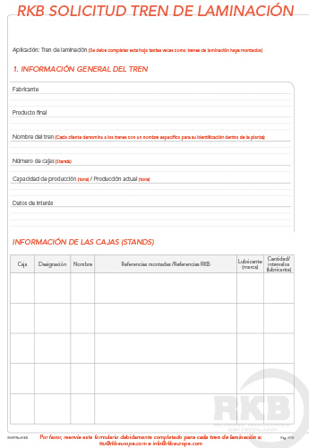 Rolling Mill Request Form (ES)
