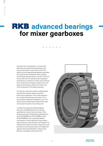 RKB advanced bearings for mixer gearboxes