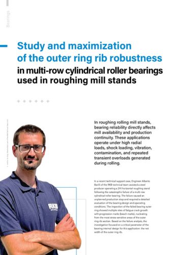 Study and maximization of the outer ring rib robustness in multi-row cylindrical roller bearings used in roughing mill stands